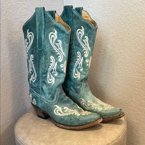 Turquoise Western Cowboy Boots